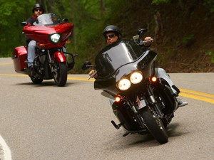 Dr. David Gardner riding a motorcycle