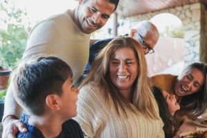 Family smiling and laughing